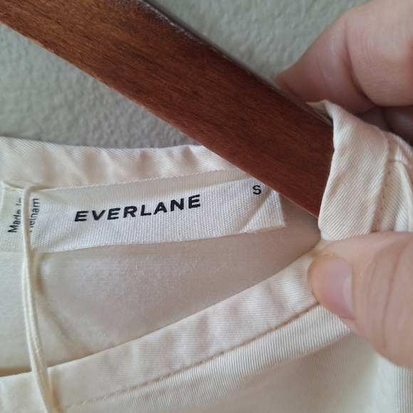 NWT Everlane Short Sleeve Puff Midi Dress Lagenlook  Pale/Yellow Womens Size S - Picture 3 of 12